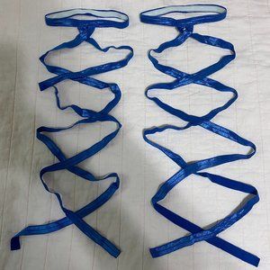 iHeartRaves Non-Slip Blue Leg Wraps